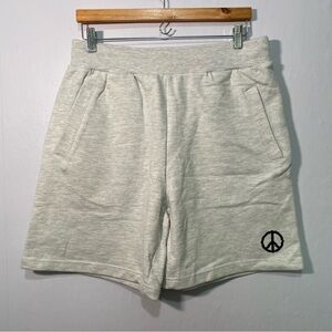 MARKET Men's Sweat Shorts Size Large | Gray Peace Sign Lounge Gym Streetwear NWT